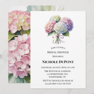 Invitation Elegant Watercolor Hydrangea Bridal Shower