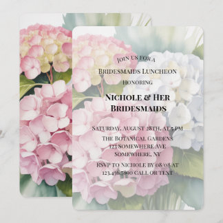 Invitation Elegant Watercolor Hydrangea Bridesmaids Luncheon 