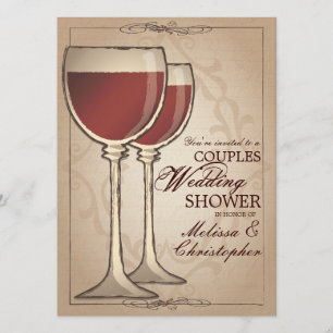 Invitation Élégant Wedding shower à thème du vin