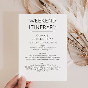 Invitation Elégant Week-end Anniversaire Itinéraire Invitatio