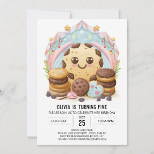 Invitation Elégant Whimsical Happy Cookies Anniversaire