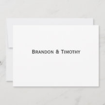 Elegant White Gay Wedding RSVP Card