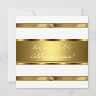 Invitation Élégant White Gold 50th Anniversary Party Event