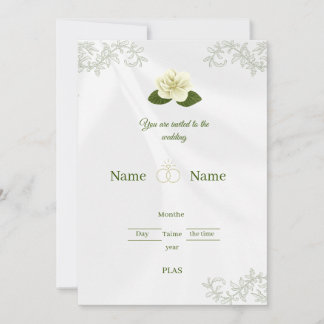 Invitation Elegant White Rose Floral Wedding Invita