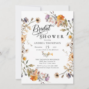 Invitation Elegant Wildflower Réception de mariage script