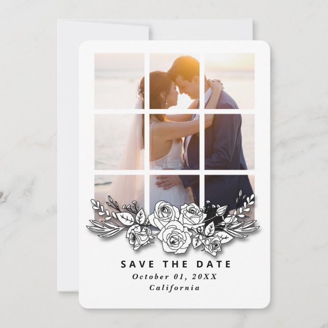 Invitation Elegant Window with Image Wedding Save the Date (Devant)