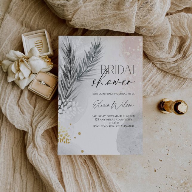 Invitation Elegant Winter Floral Bridal Shower Party (Créateur téléchargé)