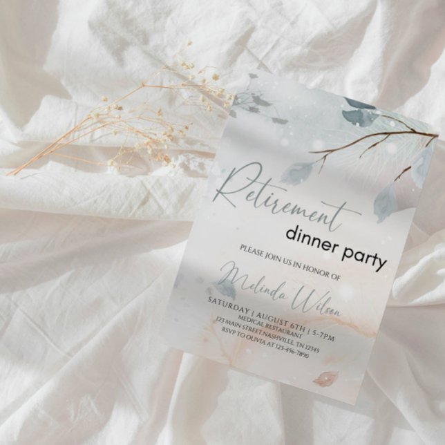Invitation Elegant Winter Snowfall Retirement Party (Créateur téléchargé)