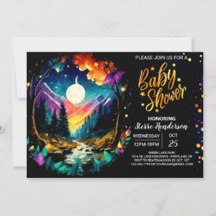 Invitation Elegant Woods Whimsical Baby shower magique
