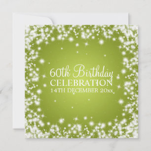 Invitation Élégante 60e anniversaire fête d'hiver Sparkle Lim