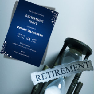 Invitation élégante à une fête de retraite