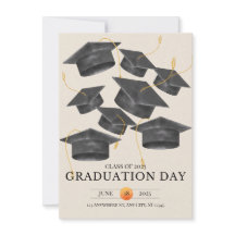 Elégante affiche minimaliste Gold Grey Graduation
