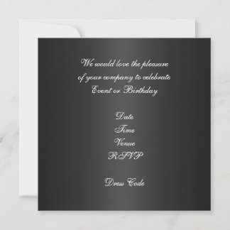 Invitation Élégante Anniversaire Black Gold Trim