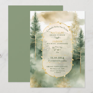 Invitation Elégante aquarelle À feuillage persistant arbres R