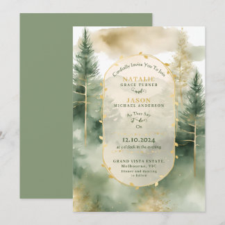 Invitation Elégante aquarelle À feuillage persistant arbres R