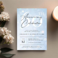 Elégante aquarelle bleu classique 60e anniversaire
