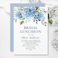 Elégante aquarelle bleu Hydrangea BRIDAL LUNCHEON