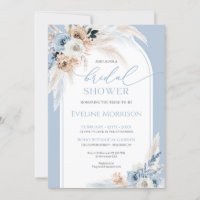 Elégante aquarelle bleu poussiéreux fleurs de terr