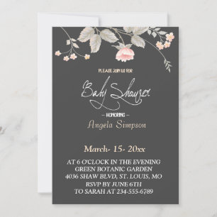 Invitation Elégante aquarelle chic Baby shower floral