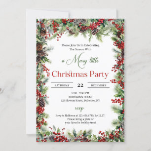 Invitation Elégante aquarelle classique verdure couronne