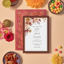 Elégante aquarelle d'automne Mariage Floral