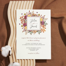 Elégante aquarelle d'automne Mariage Floral