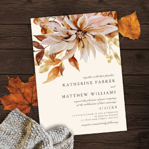 Invitation Elégante aquarelle d'automne Mariage Floral