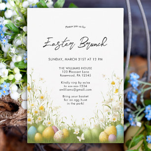 Invitation Elégante aquarelle de marguerite florale Pâques