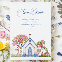 Elégante aquarelle église mariage Enregistrer la d