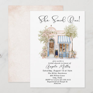 Invitation Elégante Aquarelle Elle A Dit Oui Fête des mariées