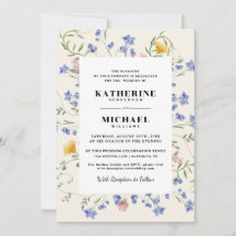 Elégante aquarelle Fleurs du monde Meadow Mariage