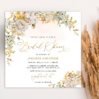 Elégante aquarelle Floral Douche nuptiale Invitati
