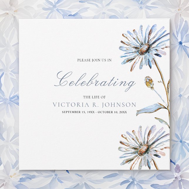 Invitation Elégante aquarelle Florale Fête de la vie (Créateur téléchargé)