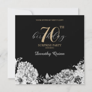 Invitation Elégante aquarelle Florale Surprise fête d'anniver