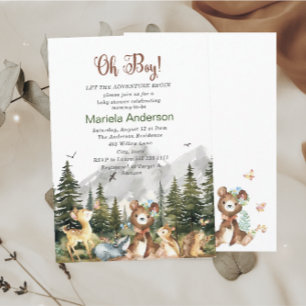 Invitation Elégante aquarelle Garçon Aventure Commencer Baby