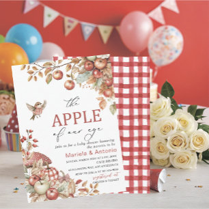 Invitation Elégante aquarelle la pomme de notre oeil Baby Sho