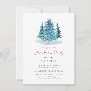 Invitation Elégante aquarelle Noël Fête de Noël