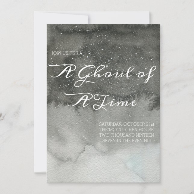 Invitation élégante aquarelle pour une fête d'Hall (Devant)
