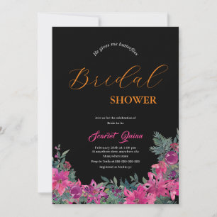 Invitation Elégante aquarelle rose poussiéreuse Douche à nupt