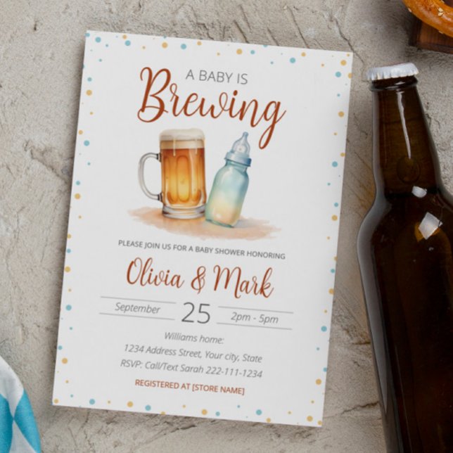 Invitation Elégante aquarelle Un bébé brasse du Baby shower (Créateur téléchargé)