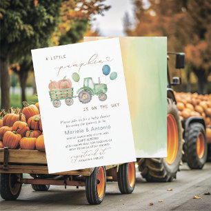 Invitation Elégante aquarelle Un petit Baby shower Citrouille