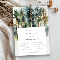 Elégante aquarelle verte Mariage forestier