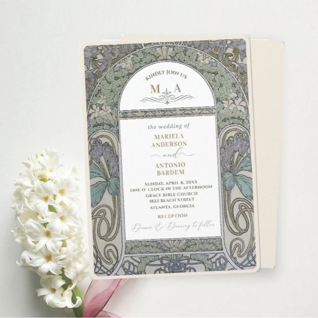 Invitation Elégante aquarelle Vintage Nouveau WeddiInvitation (Créateur téléchargé)