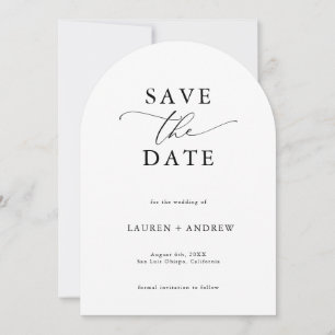 Invitation Élégante Arche noir & blanc Enregistrer la date