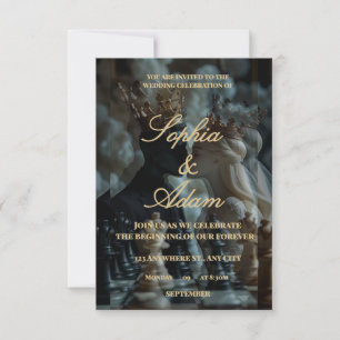 Invitation élégante au mariage royal