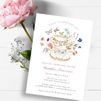 Invitation élégante au thé de mariage