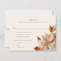 Elégante Automne Floral Wedding RSVP Reply Card