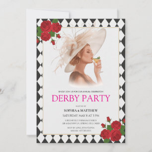 Invitation élégante aux roses pour une soirée Kent