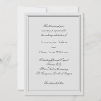 Invitation Élégante Avec Deux Frontières Et Texte 
