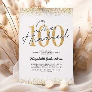 Invitation élégante avec paillettes dorées pour le